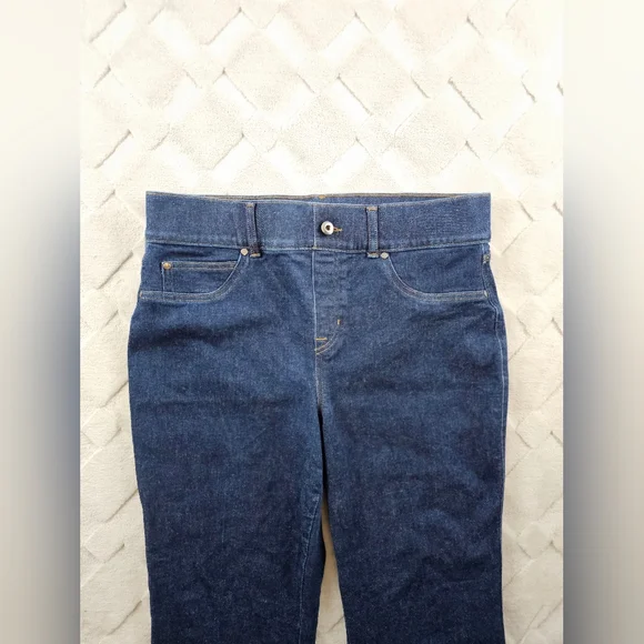 Spanx Shape EveryWear FLARE Raw Indigo Jeans Womens 1X Pull On Stretch - Picture 2 of 11